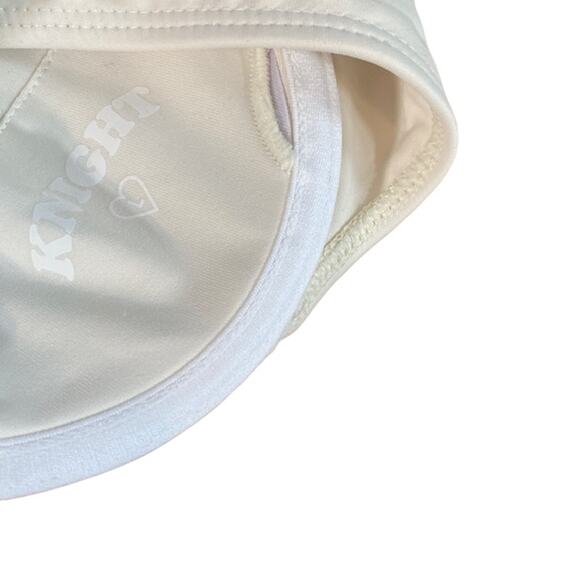 Knight White Adjustable Strap Tie Back Summer Beachy Bikini Top Women Sz L - Picture 9 of 11